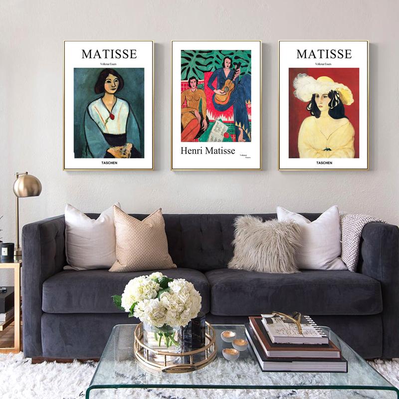 Abstract Matisse Line Art Poster World Famous Painting Vintage Wall Pictures Prints for Living Room Bedroom Nordic Home Decor