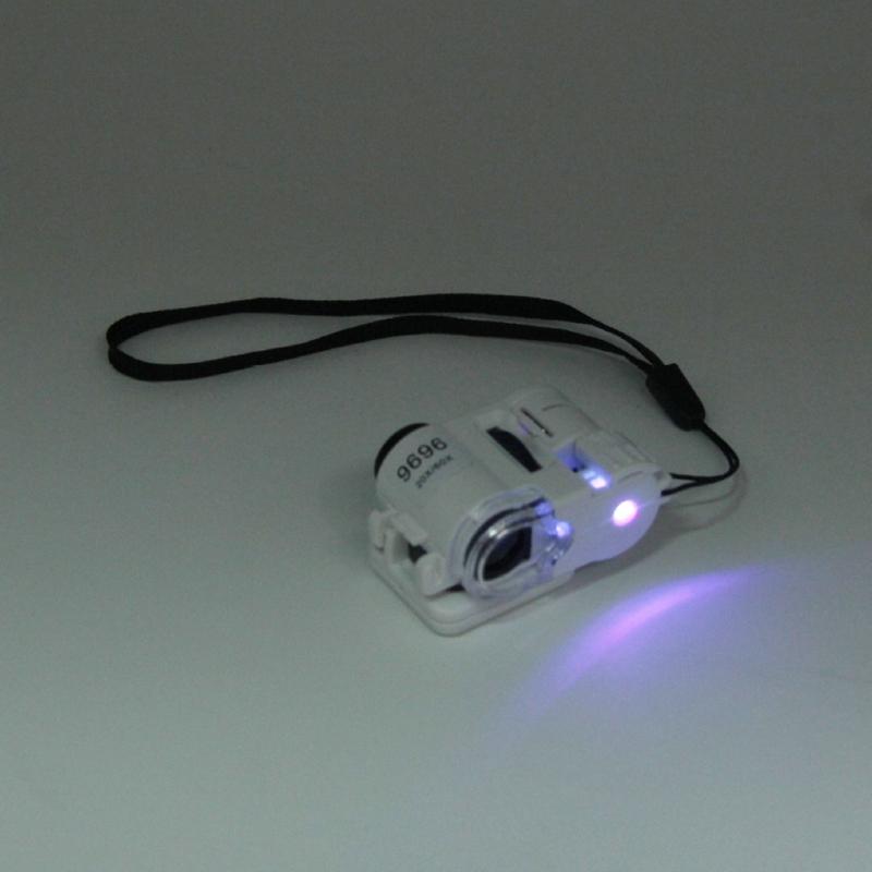 Wszechstronne LED Szkło Powiększające Przenośny Mini Mikroskop z Powiększeniem 20X/60X do Identyfikacji Biżuterii, Monet i Banknotów