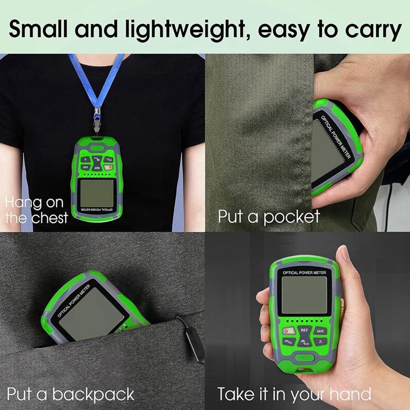 A95I-Rechargeable Portable Fiber Optic Cable Tester With RJ45 Network Testing MC70-VFL 30KM Fiber Optic Power Meter