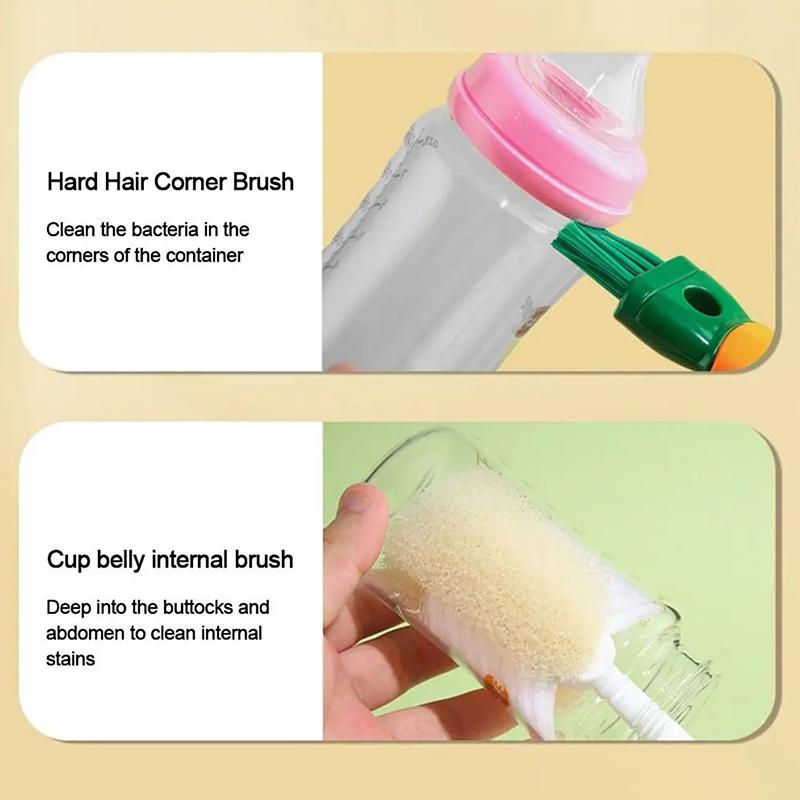 4 In 1 Cup Cleaning Brush Bottle Gap Cleaner Brush Detachable Scrubber Baby Bottle Cleaning Tool Kitchen Accessories