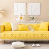 Solid Color Quilted Sofa Covers Universal Thicked Sofa Cushion Cover All Seasons Sofa Slipcover Couch Back Towel Xmas Home Decor