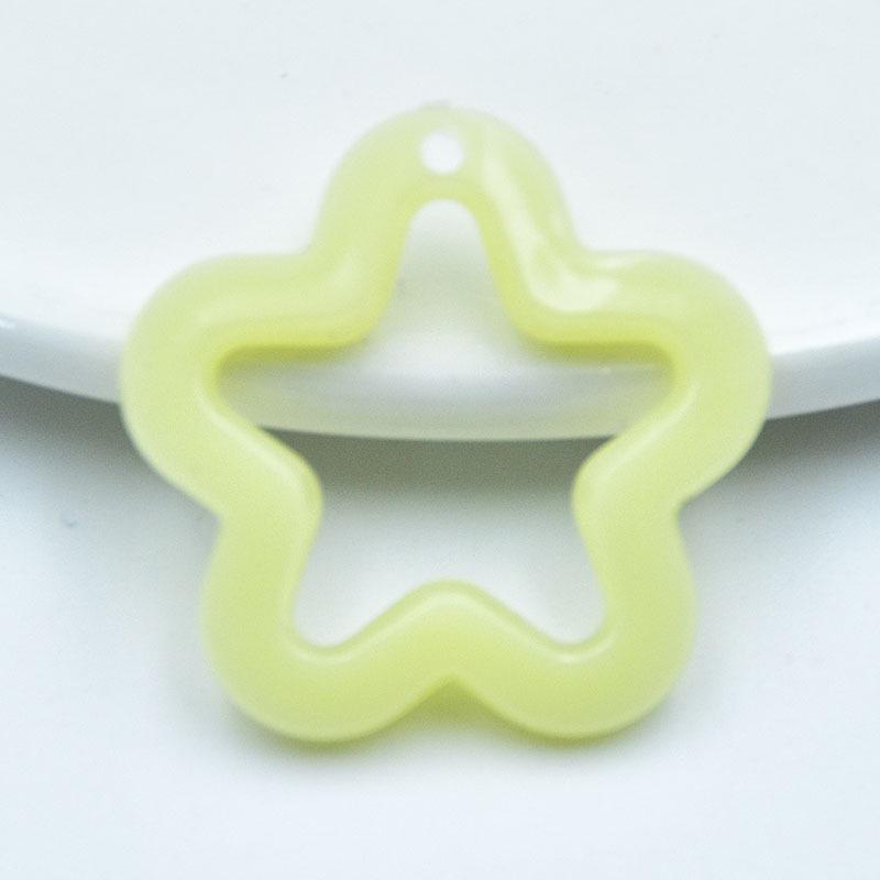 30mm Acrylic Jelly Star & Plum Blossom Keychain Pendant DIY Ornament