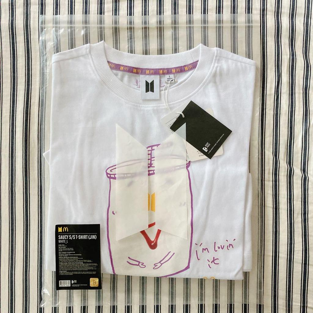 [USED] BTS McDonald's Jin Face T-Shirt, Korean Collaboration