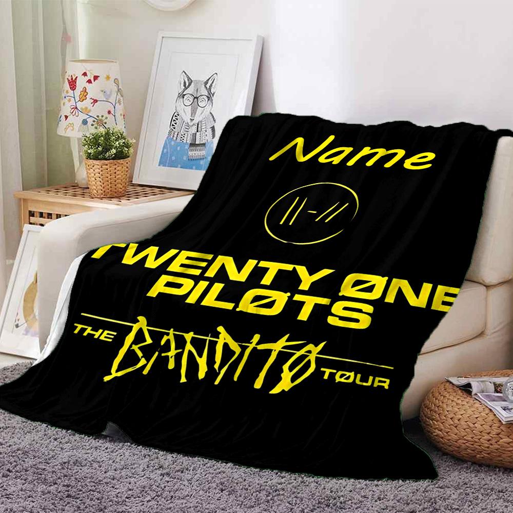 Customiz Name Personality Twenty One Pilots Blanket Soft &Warm Sofa Office Bed Travel Lunch Break Blanket, Gift Suitable All Seasons