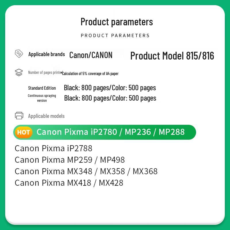 Compatible Canon PG-815 CL-816 Ink Cartridges