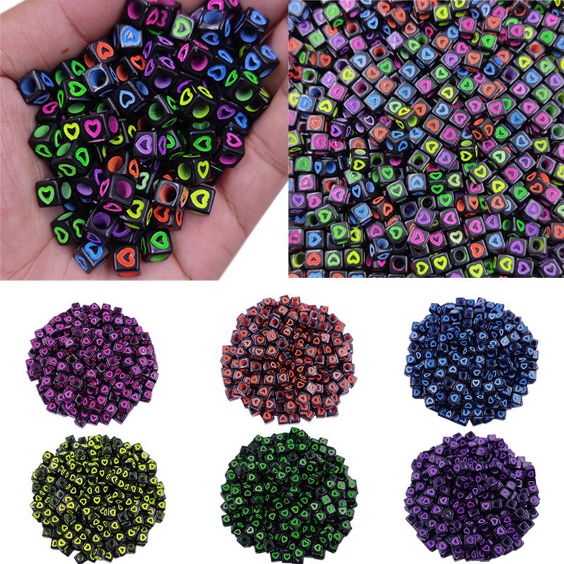 

Квадратные бусины для самостоятельного изготовления ювелирных изделий, черные бусины в форме смешанного сердца, подвески, браслет, ожерелье, аксессуары