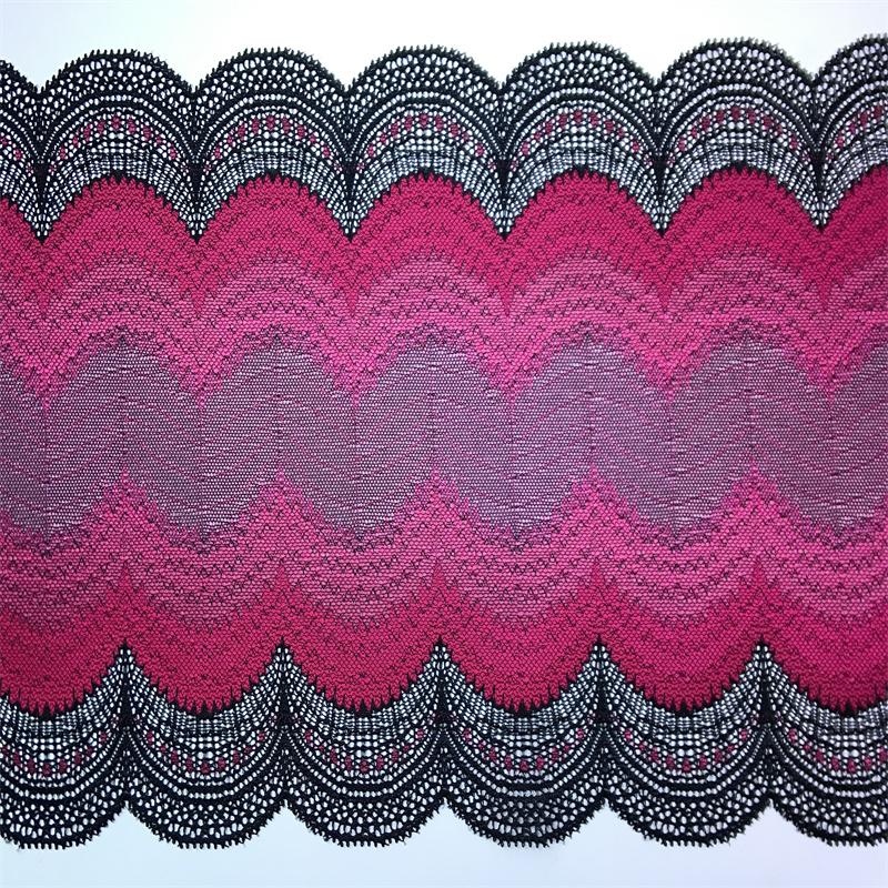 23cm Široká Zoubkovaná Strečová Krajka, Vícebarevná Elastická Šicí Krajka pro Spodní Prádlo, Podprsenku, Kalhotky, Šaty, Oděv, Domácí Dekoraci, Tvoření