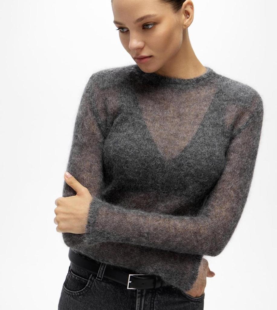 Autumn/Winter Solid Color Women's Hollow Knit Sweater - Casual Long-Sleeved Top