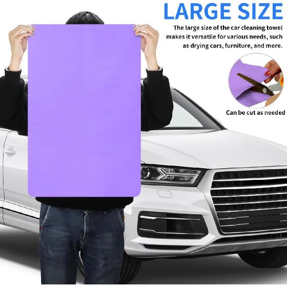 HEALLILY 2 Pcs Extra Large PVA Absorbent Towels for Car Drying, 26" X 17" Microfiber Cleaning Cloths, Soft and Durable Rags for Cars, Travel, and