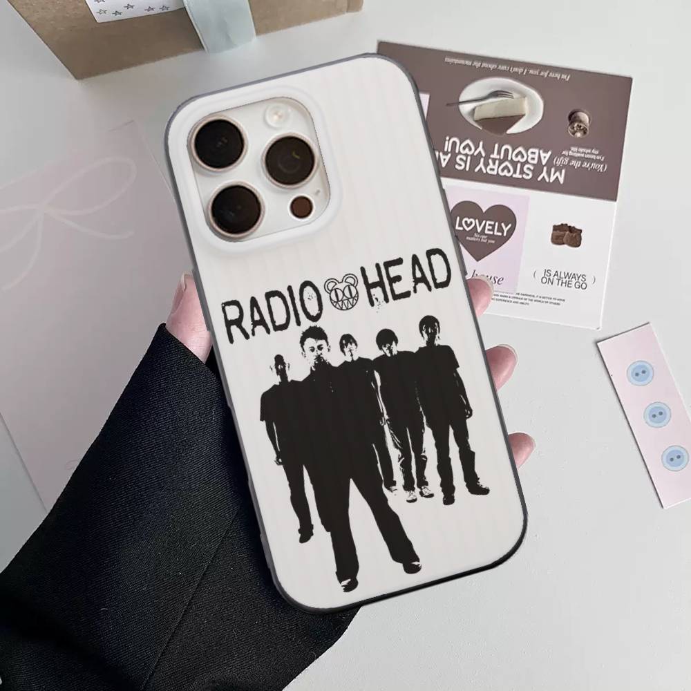 R-Radiohead Rock Band Phone Case For IPhone 17 16 15 14 13 12 11 Pro Plus Pro Max Soft Stripe Cover