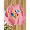 European Sizes Kids' Round Neck Sweatshirt with Fashionable Print, a Versatile Top