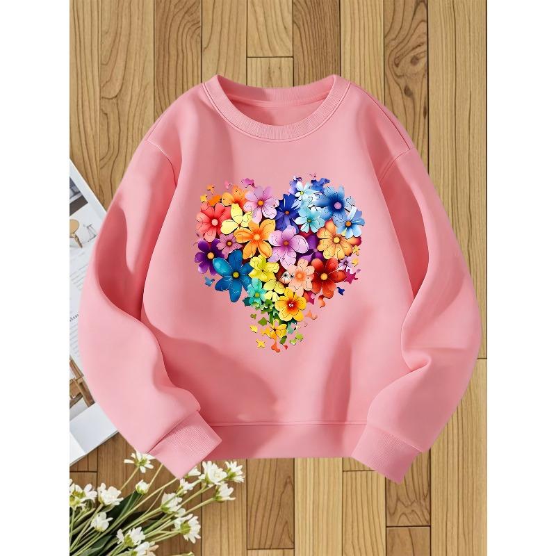 European Sizes Kids' Round Neck Sweatshirt with Fashionable Print, a Versatile Top