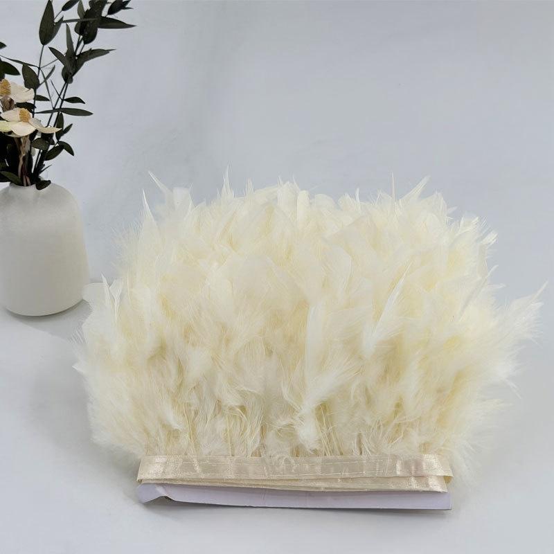 10-15cm Coffee Turkey Feather Trim Feathers Fringe Ribbon DIY Sewing Clothing Handwork Wedding Dress Crafts Party Decorations