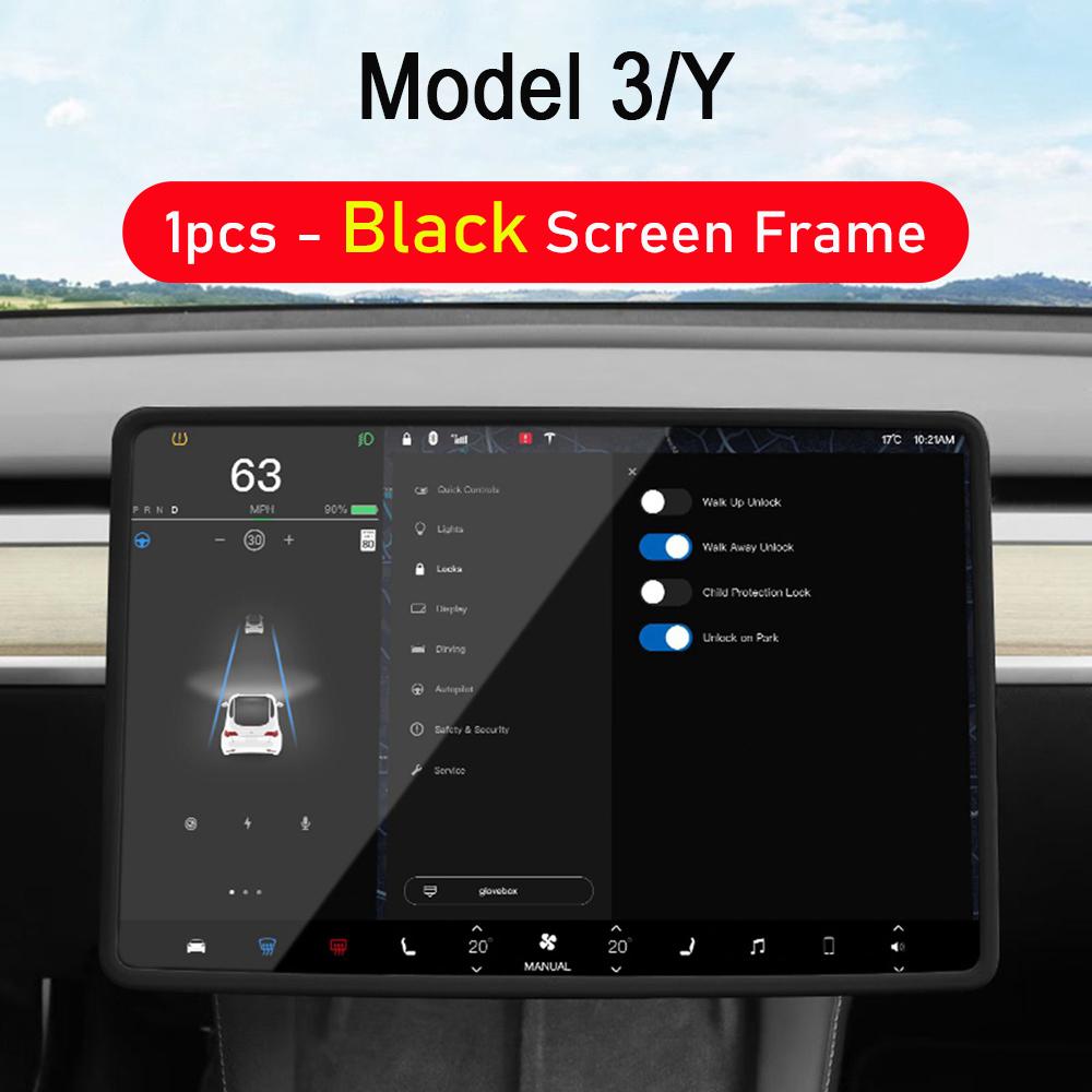 Protector Trim Frame for Tesla Model 3 Y Juniper Screen Edge Frame Rearview Mirror Cover Center Console Protective Accessories