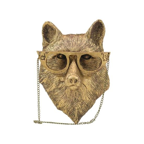 Vintage Animal Head Wall Decoration Home Office Living Room Wall Art Bear Fox Mouse Deer Rabbit Resin Figurine Statue Sculpture Wall Ornament