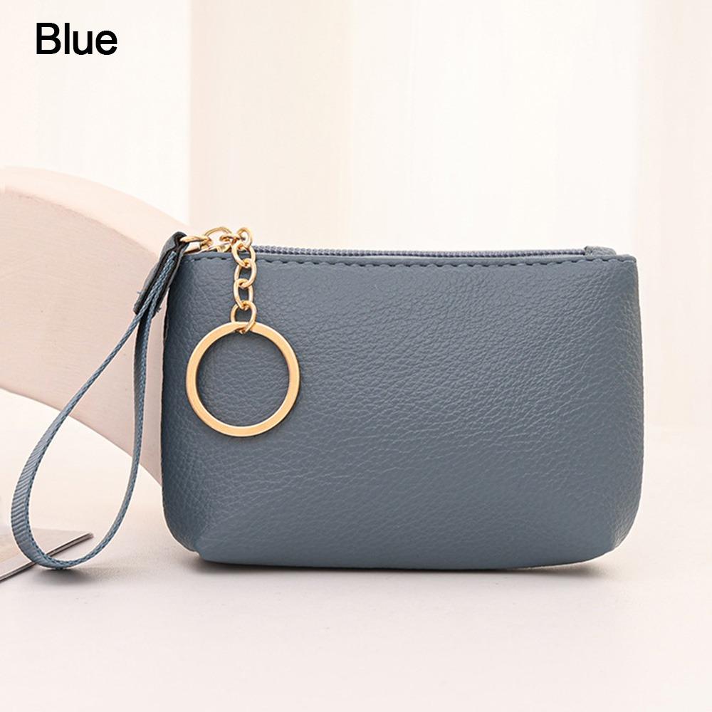 New Multifunctional Wallet Zipper Solid Color Clutch Bags PU Leather Coin Bag
