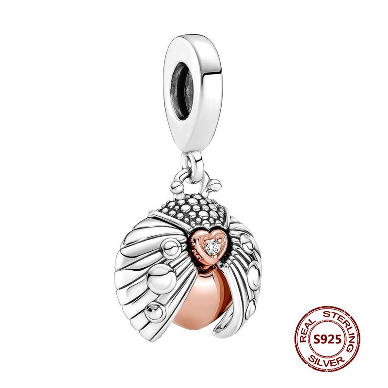 Butterfly Charms Fit Bracelets Chameleon Firefly 925 Silver Dragonfly Ladybug Bee Beads DIY Jewelry Making