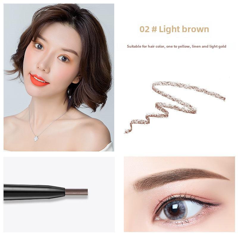 

1,5 мм ультратонкий двухсторонний карандаш для бровей: Точный наконечник, автоматическое вращение, защита от пота, стойкий цвет для начинающих.