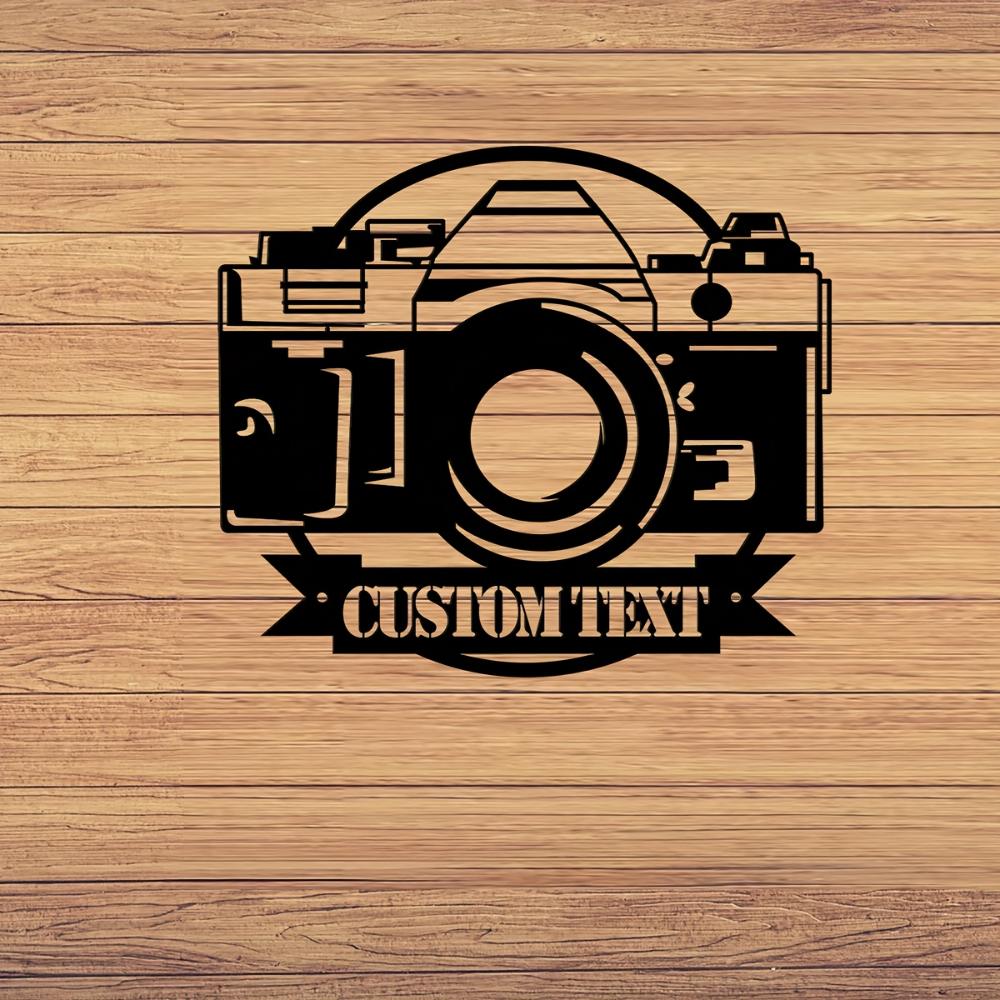 Arte de Pared de Metal Cámara Fotógrafo Letrero con Nombre Decoración Personalizada para el Hogar Regalo para Amantes de la Fotografía