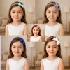 ANVIK (5pcs) Cute Stylish Fancy Satin Hairband Headband Head Band Hair Band for Kids Girls/ Floral,Butterfly ,Bow lightweight comfortable Hair Ac