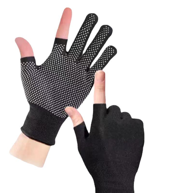 Men's & Women's Wear-resistant, Non-slip, Sun-protection Cycling & Labor Gloves - Two-finger Exposure, Four Seasons Suitable