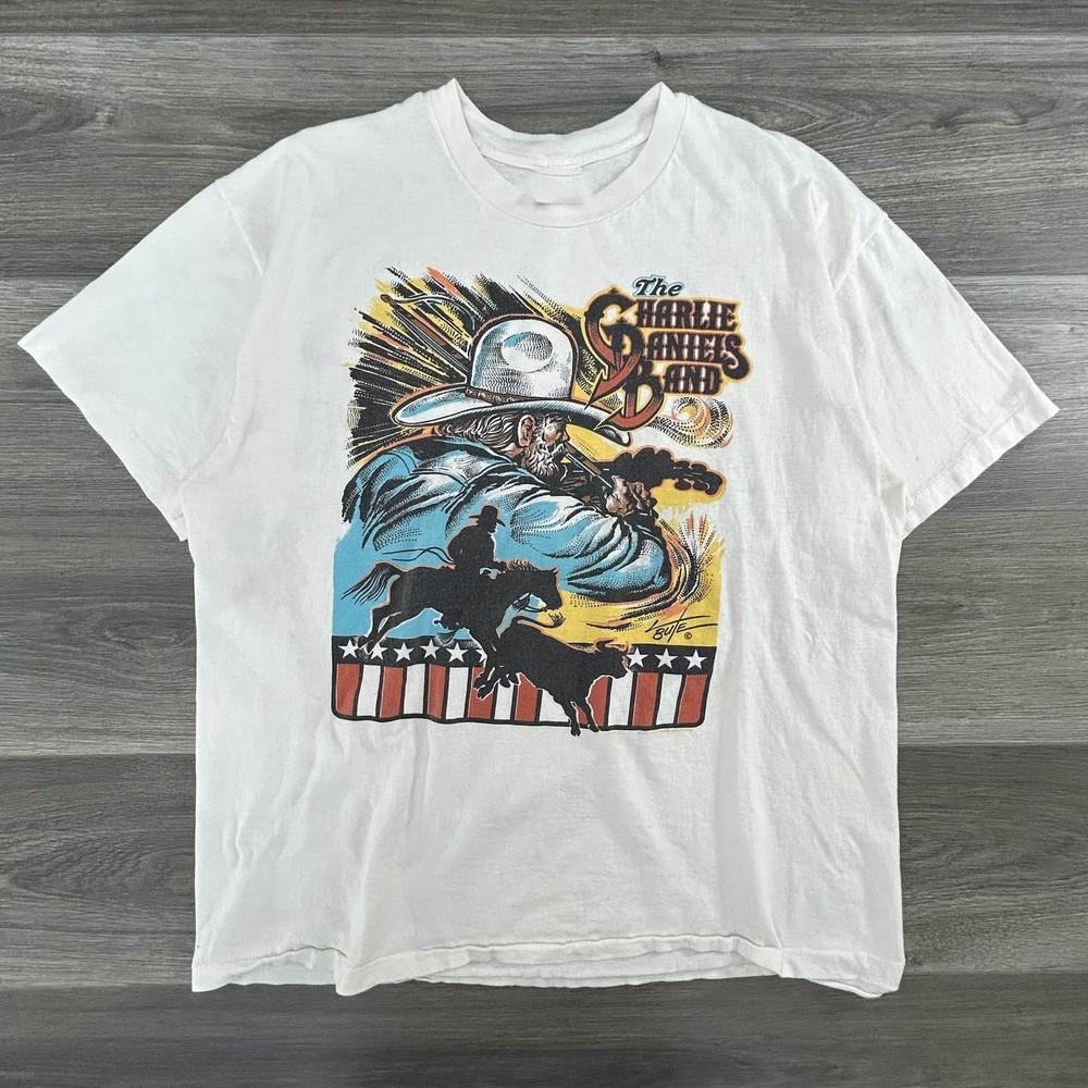 VTG Charlie Daniels Band Country Music Cotton White S-5XL T Shirt TT271 Unisex T-Shirt L