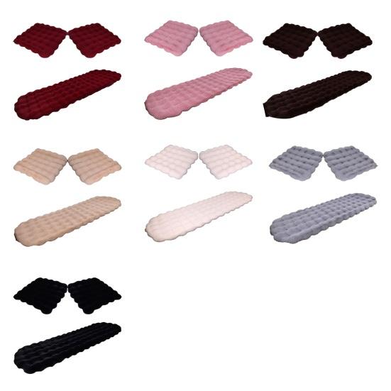 3Pcs Car Seat Cushion Fluffy Vehicle Seat Cover Plush Fleece Thickened Warm Auto Chair Pad