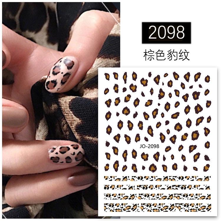 Ins Leopard Print 3D Nail Stickers Flame Self Adhesive Transfer Sliders Wraps Manicures Foils DIY Decorations,HOT Nail Art Tool