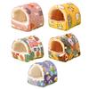 Hamster Nest Warm Cute Cartoon Pattern Guinea Pig House Comfortable Hamster Hideout for Small Animals