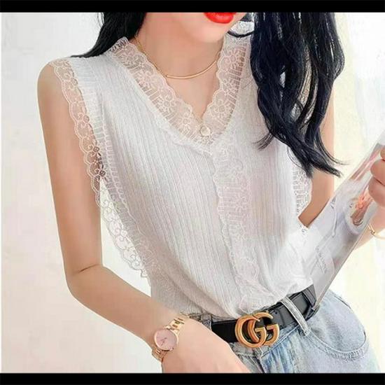 Damen Camisole mit Wimpernspitze - Harajuku Stil Glänzendes Strick Slimming Tank für Sommer 2025