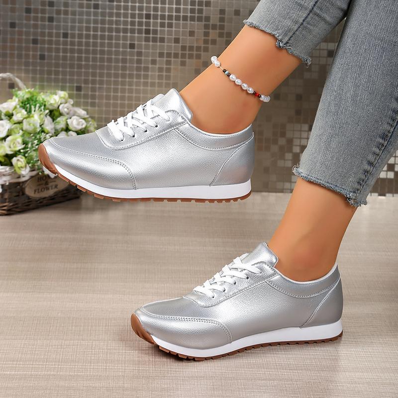 Fashion Fashion Gold Silver Platform Sneakers Women Spring Autumn Lace Up Plus Size Casual Sneakers Woman Comfort Non Slip Sport Shoes