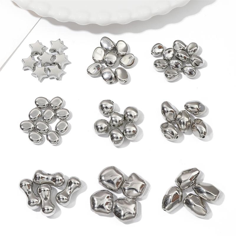 10/20 Stück Silber rhodiniert CCB Kunststoff Lose Space Perlen Charm für Halskette Armband Ohrring DIY Schmuckherstellung Perlen