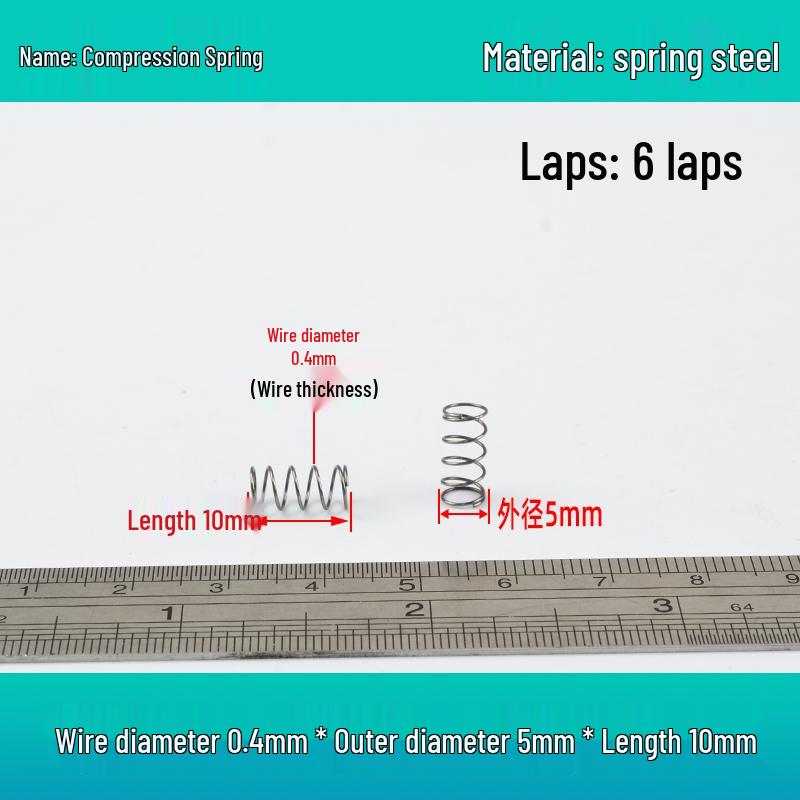 Small Mechanical Compression Spring: 0.4mm Wire, 2-8mm Outer Diameter