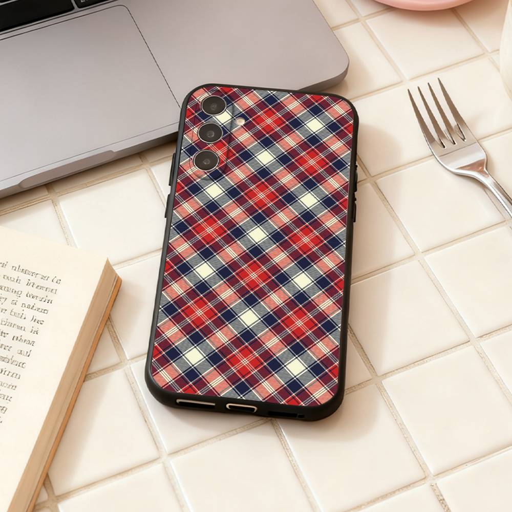 Scottish Tartan Pattern Phone Case For Samsung Galaxy A73,A72,A71,A70,A53,A52,A51,Others Soft Black Shell