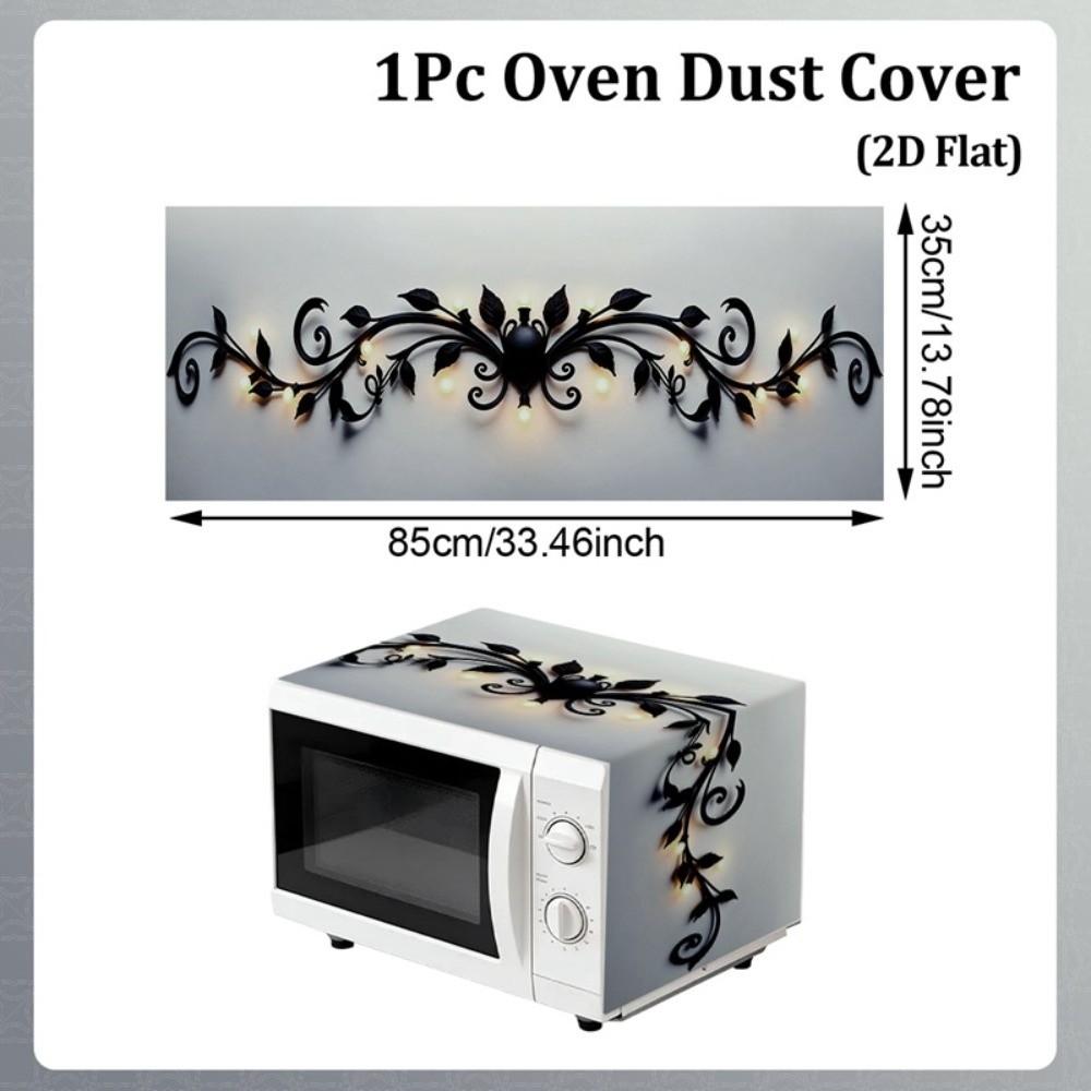 Printed Microwave Oven Dust Cover Universal Dust Protector Mat Microwave Cover Household Cover