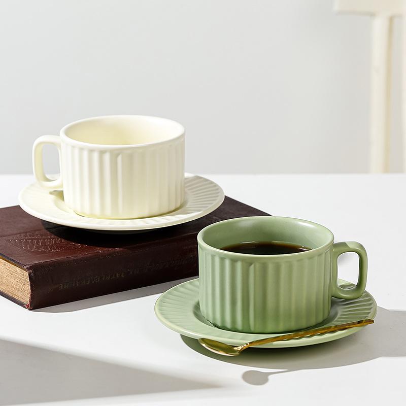 Milk White High-Value Coffee Cup Ceramic Mug Household Afternoon Tea Cup Saucer Set Nordic Ins Couple Water Cup