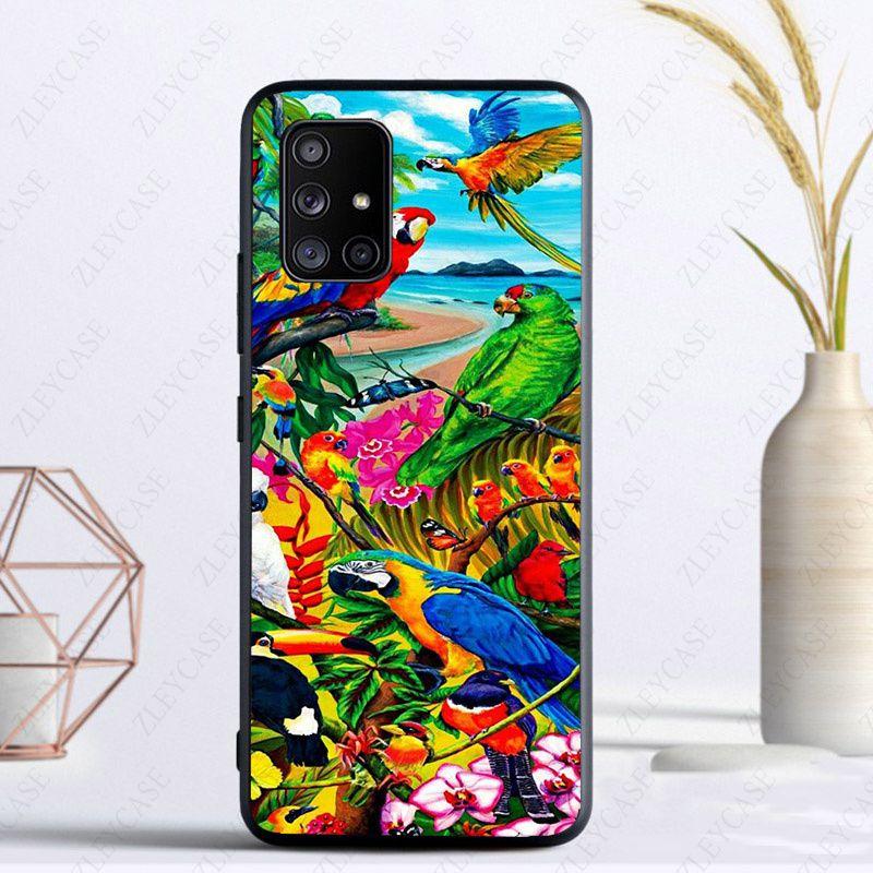 

Чехол для телефона с изображением животных тропического леса Тукан для Samsung A13 A53 A11 A12 A32 A22 A52 A10S A41 A42 A33 A20E A30S A40 A51 A71 Galaxy A71 4G