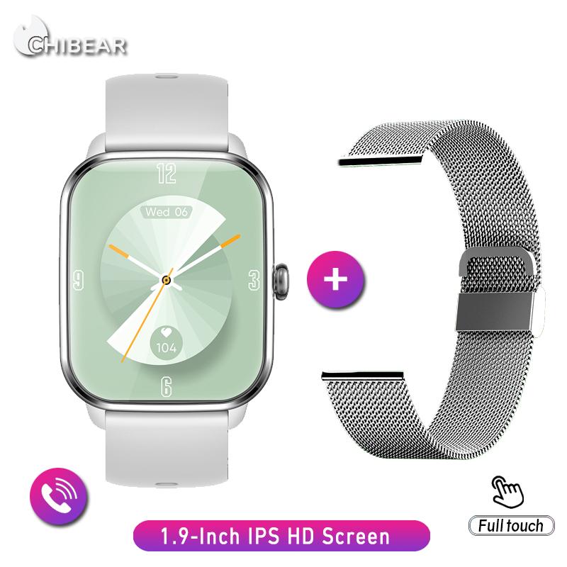 

Bluetooth-звонок Смарт-часы для мужчин 100 спортивных режимов 1,9-дюймовый HD-экран с полным сенсорным экраном Женские умные часы с голосовым помощником Ai+ Box