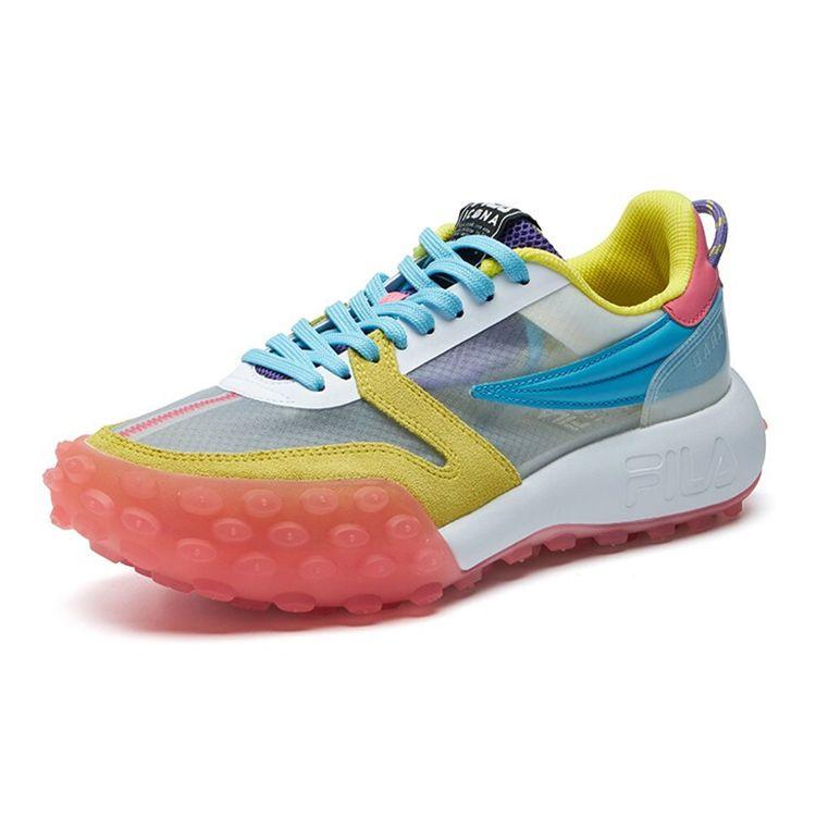 Fila Gara Trendy Versatile Fabric Two-Layer Cowhide Round Toe Lace-Up Shock Absorbing Wear-Resistant Breathable Low-Top Dad Shoes F12W124140FWY