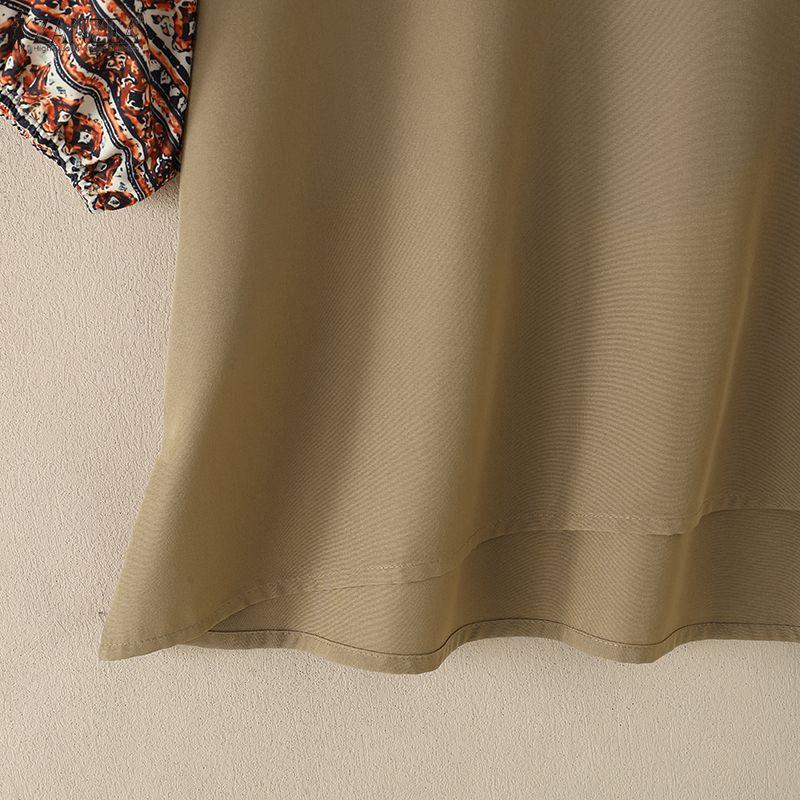 ZANZEA Camicetta Casual da Donna con Stampa Etnica, Scollo a V, Manica Corta Ampia