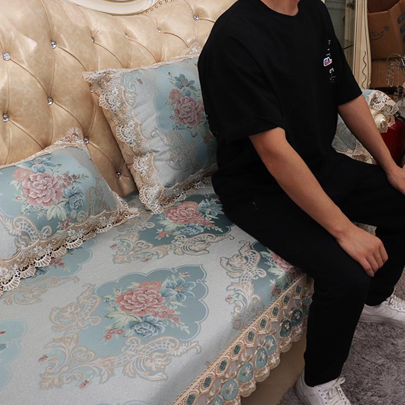 Living Room Armchairs Cover Sofa Cover Jacquard Embroidery Couch Cover Anti-Slip Sofa Cushion European Style Home Decoration