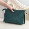 Women Simple and Portable Cosmetic Storage Bag Handbag Style Travel Storage Bag PU Fashion Toiletry Small Bags Wash Makeup Bags