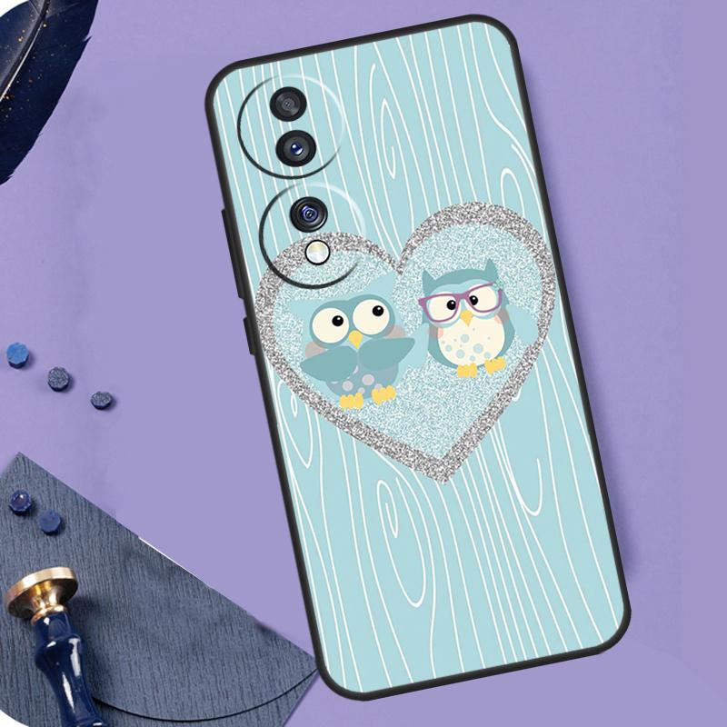 Cute Cartoon Owl Case For Honor X8b X9b X9a X8a X7a X6a X7 X8 X9 Cover For Honor Magic 6 5 Pro 50 70 90 Lite