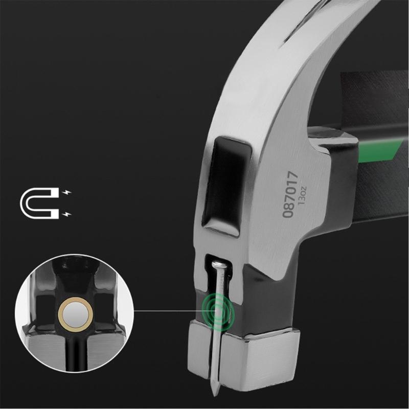 Multifunctional Steel Hammer with Automatic Nail Suction Non Slip Grip for Woodworking and Home Repair