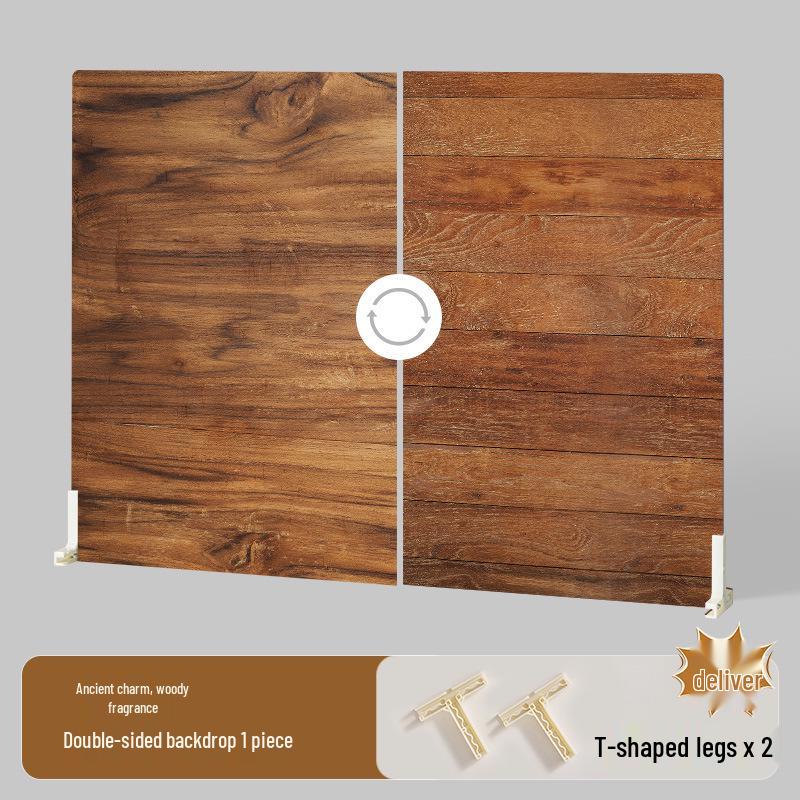 Retro Doppelseitige Wasserdichte PVC Fotografie Hintergrundplatte – Holzmaserung Stillleben Landschaft