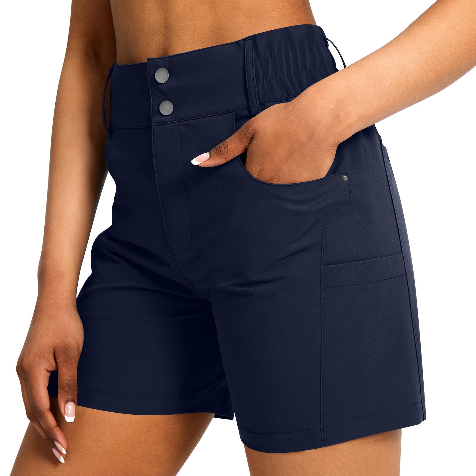 

Women s Shorts With Pockets, Casual Shorts L Темно-синій