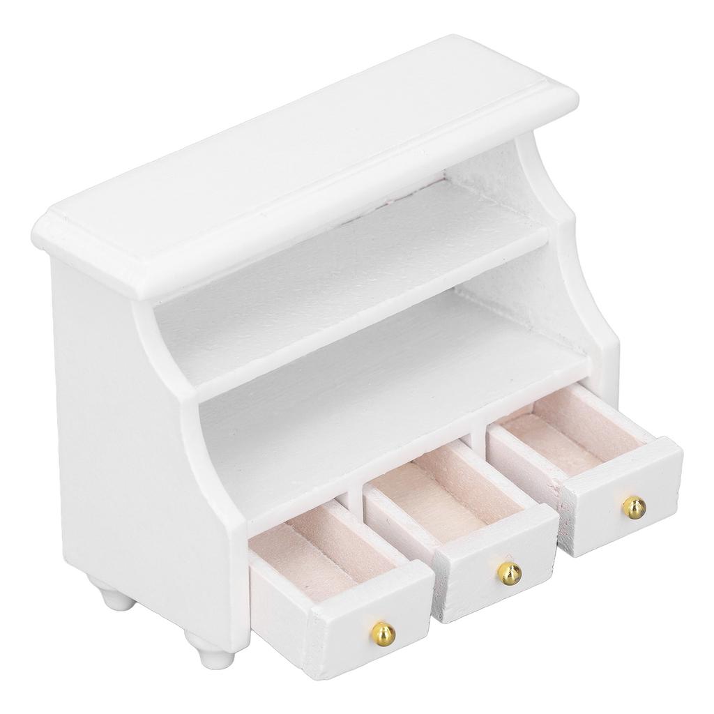 Dollhouse Bedside Cabinet High Simulation Realistic Multifunction Wooden Miniature Dollhouse