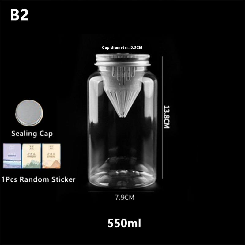 Sticlă pentru suc de fructe și ceai preparat la rece 400/550/650/700/1000 ml Sticlă transparentă din plastic pentru băuturi Sticlă de unică folosință pentru ceai cu lapte