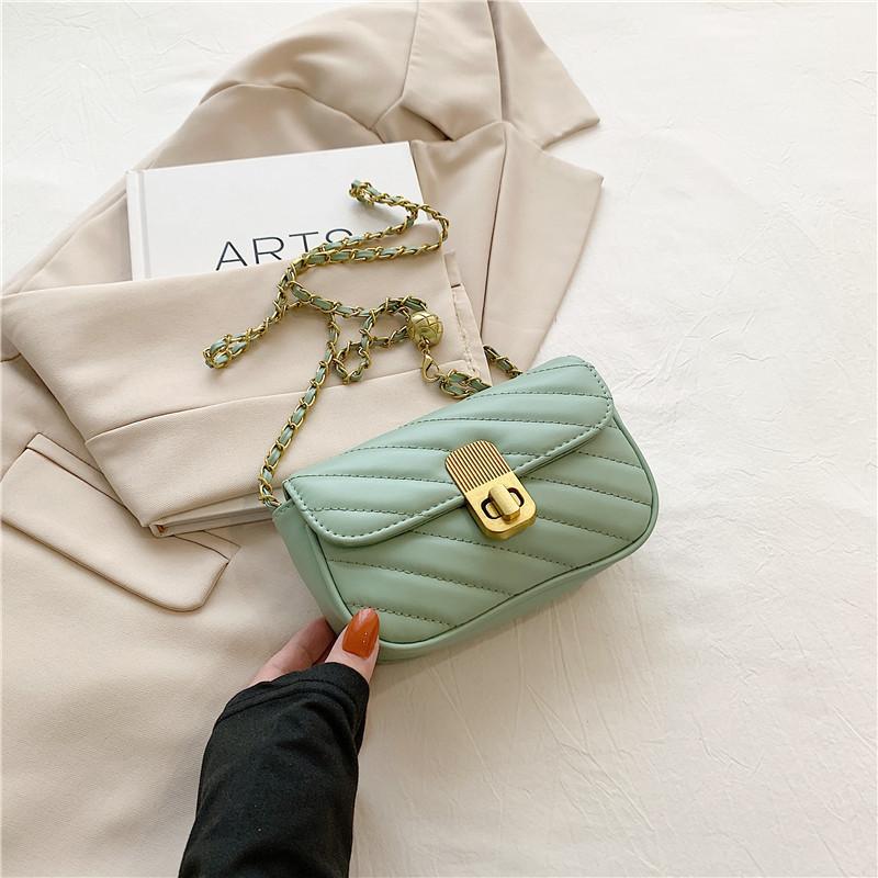 Fashionable Summer 2023 Pu Leather Square Flap Bag Stylish Chain Shoulder Bag