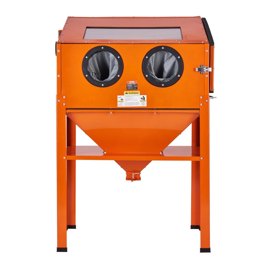 60 Gallon Sand Blasting Cabinet with Stand with Blasting Gun & 4 Nozzles